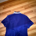 Vintage Dawn Joy II Blue Dress Sz 18 White Collar Gold Buttons 80s Secretary XL Photo 5