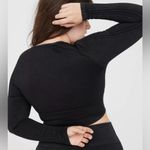 Aerie Offline by Womens Black Seamless Cable Square Neck T-Shirt Photo 1