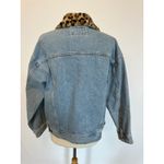 Forever 21  Denim Jacket Cheetah Fur Hood Size Medium Photo 1