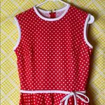 VINTAGE SEARS FASHIONS RED POLKA DOT DRESS MOD RETRO PIN UP Flare circle Size M Photo 2