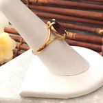 Marquee shaped purple stone Ring 14KT GF Size 8 Gold Photo 2