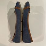 Christian Siriano Denim Ballet Flats Women 7.5W Gold Medallion Slip On Chambray Brown Size 7.5 Photo 7