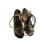 Bebe  twisted ankle strap open toe velvet gray chunky heels size 9 womens Photo 7