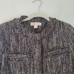 Michael Kors Michael Brown Multi Tweed Wool Blend Crop Jacket Photo 1