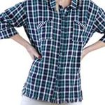 Umgee plaid raw button down size small Photo 0