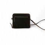 Vintage Black suede crossbody purse with leather trim Photo 2