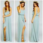Show Me Your Mumu split Maxi dress SMALL sage Bridesmaid sleeveless Photo 3