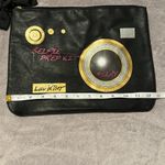 Betsey Johnson Luv Black Faux Leather Camera Selfie Kit Bow Clutch Pouch Purse Photo 5