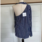 BB Dakota Jack by  Vertical Stripe‎ One Shoulder Choker Blouse Photo 4