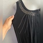 Chic Black Sleeveless Overlay Bling Details Tunic Top L Size L Photo 3