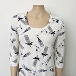 Soma [] White Cheers Champagne Cool Nights Jersey Scoop Neck Sleepshirt Size XS Photo 3