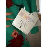 LuLaRoe Midi Dress Pullover Short Sleeve Sz Small Green Orange Polyester Spandex Photo 3