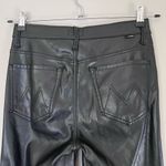 MOTHER Denim MOTHER Faux Leather The Insider Cropped Bootcut Pants Wax On Wax Off Black Photo 7