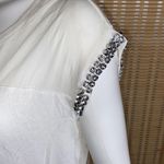 INC Concepts| Bright White Semi Sheer Embellished Short Sleeve Top Photo 2