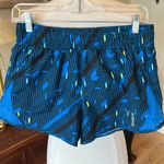 Reebok Colorful Royal Blue Black Print Performance Athletic Shorts Photo 2