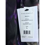 Equipment New Dark Floral Print 100% Silk Shirt Long Sleeved Md-Long Blouses Lg Photo 3