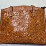 Patricia Nash Prescott Tote Shoulder Cognac Engraved Floral Photo 0