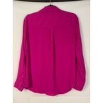 EXPRESS The Portofino Shirt Fuchsia Pink Long Sleeve Button Up Women's MEDIUM Photo 3