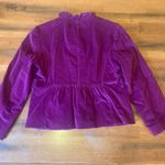 L.L.Bean 10 petite magenta button front ruffle corduroy blazer cottageco… Photo 5
