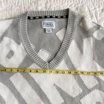 Forenza Victorias Secret Pink X Gray White Large Logo Y2K Sweater V-Neck Sz XS Photo 7