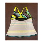 ZeroXposur  Yellow Blue Black Striped Racer‎ Back Tankini Top Size 12 Photo 7