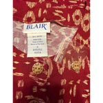Blair VTG NWOT  Tribal Print Button Down Blouse 3/4 Sleeves Burgundy Size Small. Photo 5