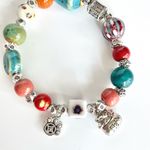 Blue Star Bracelet Silver orange red Lucky Kitty Cat Charm Stretchy Multiple Photo 1