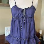 American Eagle Blue Peplum Retro Top Photo 0