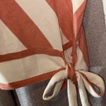 New York and Company Coral and Cream Striped Sweater Wrap Tie V Photo 10