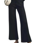 Anthropologie Maeve  Womens Size 31 Tall Black Colette Linen Blend Wide Leg Pants Photo 0