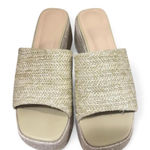 None Women's Tan Woven Slide Sandals Photo 0
