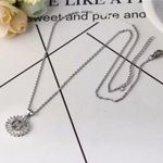 Silver Initial Crystal Pendant Necklace A Photo 5