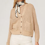 Ralph Lauren Polo  Tan Linen Knit Button Front Cardigan Sweater Size Medium Photo 0