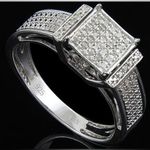 1/4 Carat Weight Diamond Ring Gold Plate 925 Sterling Silver 7 EUC Photo 0