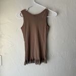 Daytrip  Y2k Tank Top Womens Small Brown‎ Lace Trim Ribbed Sleeveless Boho Photo 7