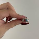 Vintage Coral Red Turquoise Blue Stone Color Block Thick Band Statement Ring Multiple Photo 0