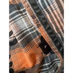 Harley Davidson Motorcycles Plaid Shirt‎ Orange Embroidered Large Long Sleeve Photo 2