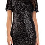 Hilary Radley Women’s Cocktail Sequin Black Dress Photo 0