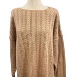 Eileen Fisher  Vintage Sweater Crochet Pointelle Knit Camel Tan Size 2 Medium Photo 2