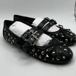 Schutz NWOB  Women's Sarita Leather Flat size 7 Mary Jane studded black Photo 0