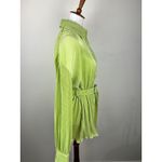 THATS SO FETCH Stassi Shirt Dress Belted Size 4 Lime Green Pleated Collared Photo 9