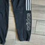 Adidas Black and White Sweatpants with Elastic Cuffs Photo 3