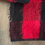 Anthropologie Vintage Fringed Collared Buffalo Check Chore Jacket in Red and Black Size Large Photo 3