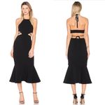 Cinq A Sept Cyra Midi Dress Halter Cutout Ruffle Black Size 0 Cocktail Party Photo 1