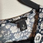 J.Crew  Mercantile Navy Blue White Floral Wrap V-Neck Ruffle Dress Photo 3