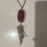 Kendra Scott  Rayne Long Magenta Purple Jade and Gold Tassel Necklace Photo 3