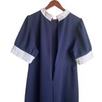 Riley & Rae Sheath Women Dress XL Textured Peterpan Collar Preppy Academia Twee Blue Photo 4