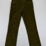 Veronica Beard CARLY KICK FLARE HIGH RISE CORDUROY PANTS SIZE 25 OLIVE GREEN Photo 0