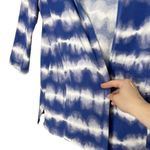 Chico's Weekends By Chico’s Blue & White Tie Dye Hooded Knit Cardigan Blouse Photo 7