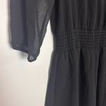 J.Crew  Mercantile Black Smocked Tie-Front Long Sleeve Dress Photo 8